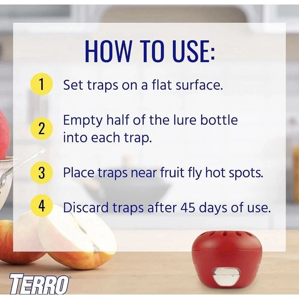 Apple Shaped Fruit Fly Traps Pack Of 4 Effective Non Toxic Pest Control Device